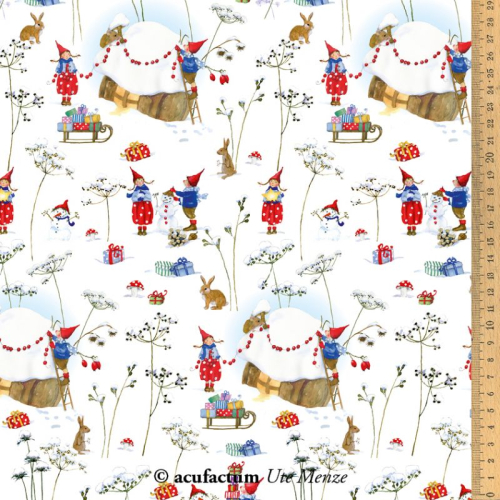 Baumwollstoff - Acufactum - Schneewiese 40 x 75 cm